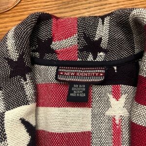 Red and Black Cardigan Jacket with Bold Design